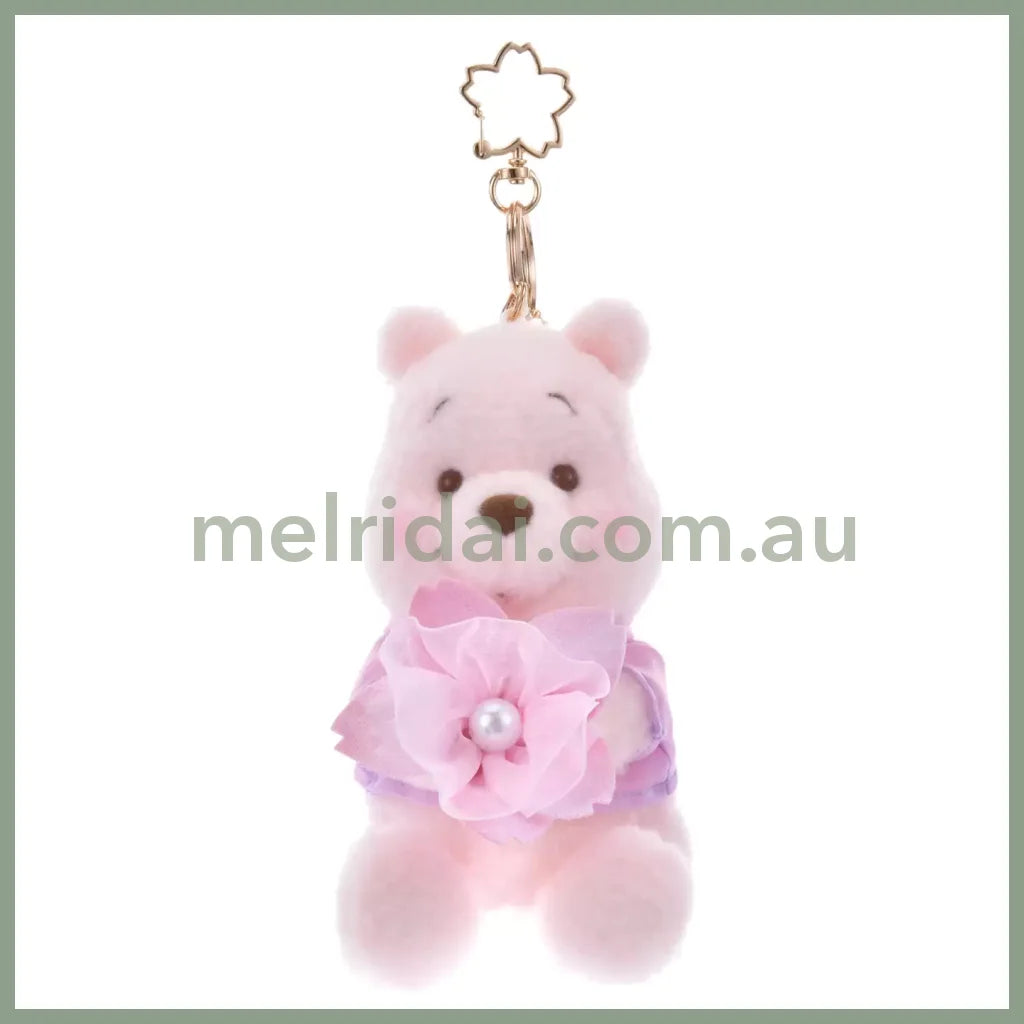 Disney | Tokyo Disney Store Winnie The Pooh Plush Keychain Mascot Holder 15×7.5×10Cm (Sakura 2025)