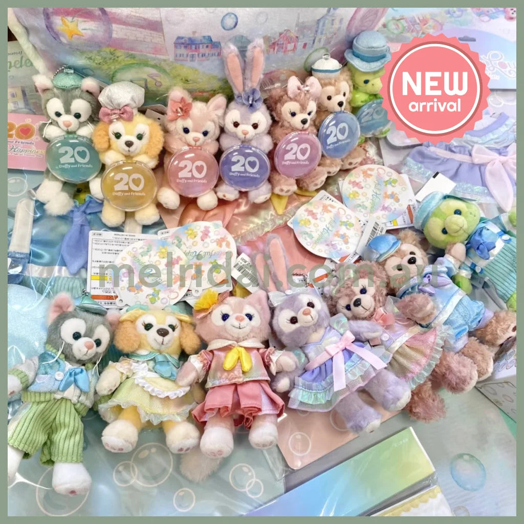 DISNEY | TokyoDisneySea Duffy and Friends Duffy Mascot Holder Plush Keychain with Badge (20th Anniversary - Colorful