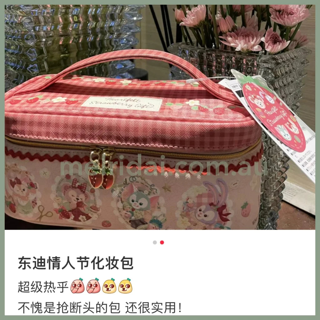 Disney | Tokyodisneysea Heartfelt Strawberry Gift Cosmetic Pouch Bag 东京迪士尼 情人节草莓限定 手提化妆包
