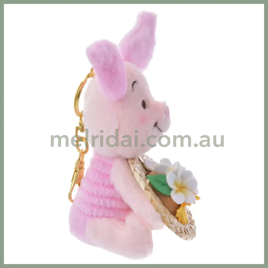Disney | Tokyodisneystore Winnie The Pooh Piglet Plush Keychain 14×9×8Cm (Straw Hat)