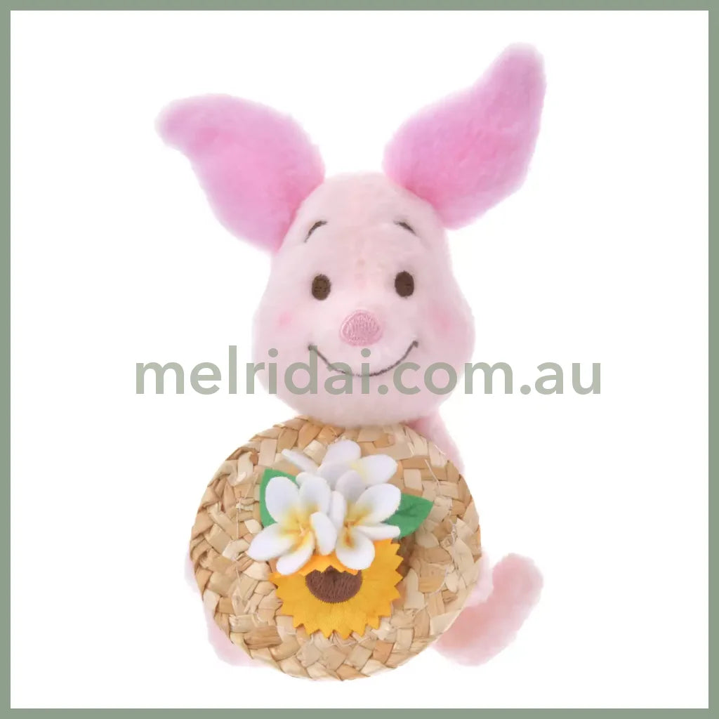Disney | Tokyodisneystore Winnie The Pooh Piglet Plush Keychain 14×9×8Cm (Straw Hat)