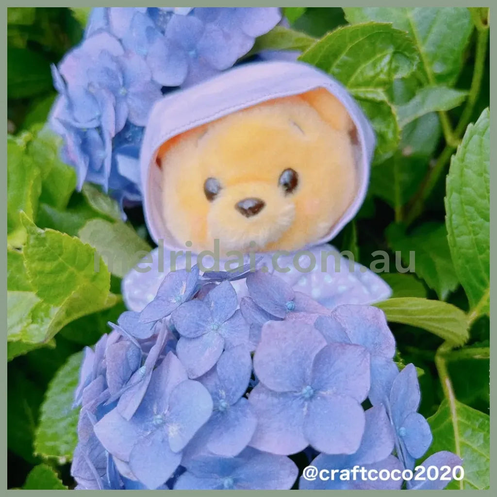 Disney | Urupocha-Chan Mini Plush 11×11×8Cm (Rainy Day) 东京迪士尼 小公仔 豆豆眼/墩墩 帽子可摘（雨衣系列）