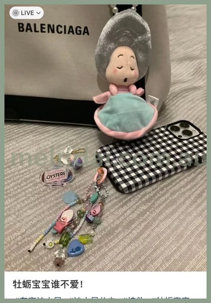 Disney | Young Oyster Sleeping Plush Keychain Pearl Chain Alice In Wonderland 16×9.5×6(Cm)