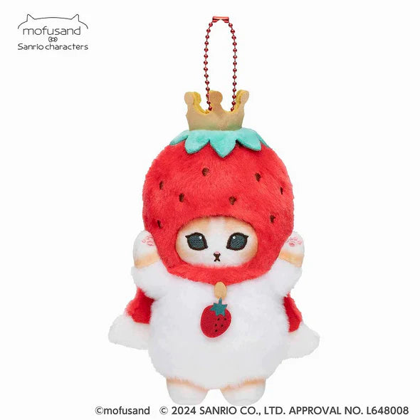 Mofusand X Sanrio | Mascot Holder Keychain Part1 Approx.13Cm 猫福 三丽鸥合作联名款 玩偶挂件/包挂/钥匙链 Strawberry