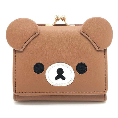 SAN-X | Rilakkuma Chairoikoguma Clasp Trifold Wallet Mini Wallet Clasp Coin Pouch 100x80x30mm