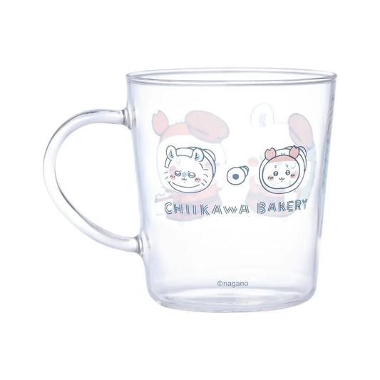 CHIIKAWA | Heat-Resistant Glass Mug φ80×H87mm (Momonga & Kani Furuhonya)