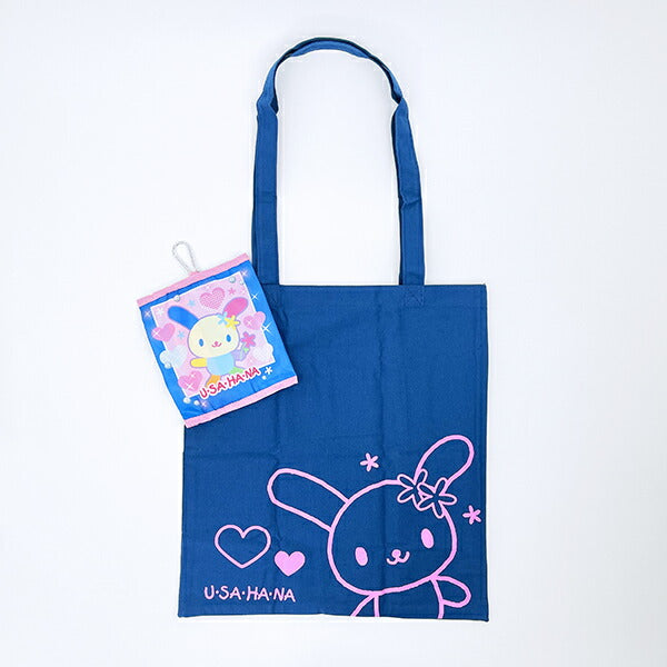 SANRIO | Usahana Foldable Tote Bag With Pouch Carabiner (Heart pounding Memories Heisei Retro)