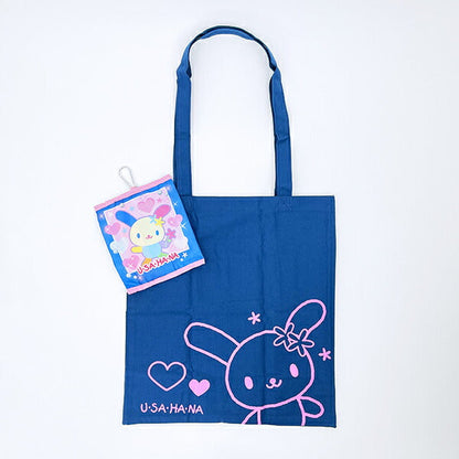 SANRIO | Usahana Foldable Tote Bag With Pouch Carabiner (Heart pounding Memories Heisei Retro)