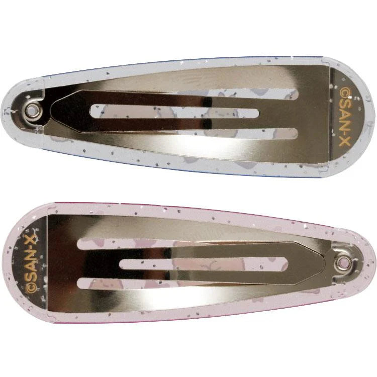 SAN-X | Sumikko Gurashi Ebifurai No Shippo & Tonkatsu Hair Clip HairPin Set of Two Clear Different Colors with Glitter