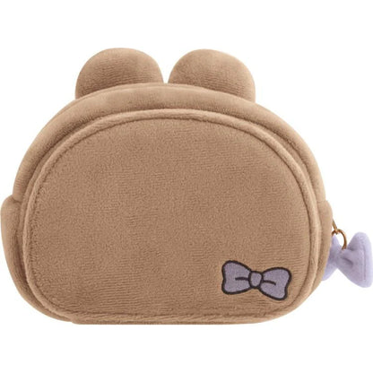 SAN-X | Chairoikoguma Plush Pouch with Mirror Face Ribbon 100×145×70mm (Makeup Rilakkuma )