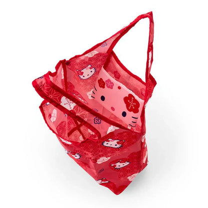 SANRIO | Hello Kitty Eco Shopping Tote Bag W49×D18×H69cm (Japanese Pattern Red)