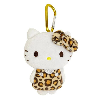 SANRIO | Hello Kitty Die-cut Outing Pouch Keychain with Carabiner H103×W76×D20mm (Leopard)