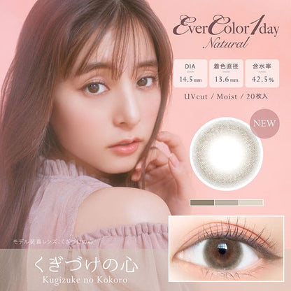 Ever Color 1 Day | 20Pcs Dia14.5Mm Bc8.7Mm (Natural Kugizuke No Kokoro)