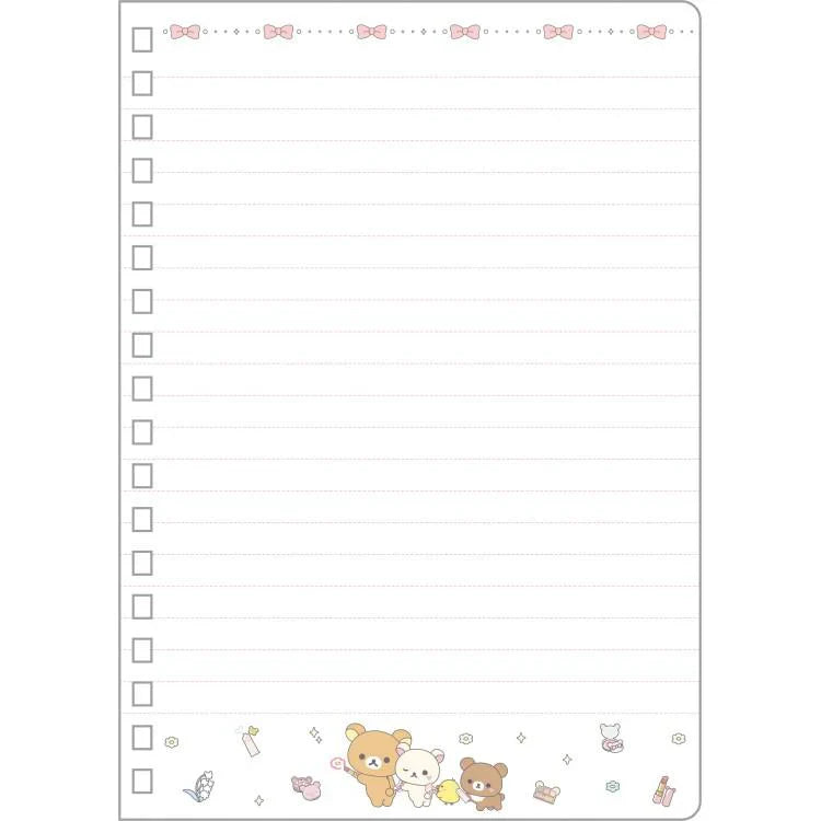 SAN-X | Chairoikoguma & Korilakkuma Ring Notebook B6 180×128mm (Makeup Rilakkuma)