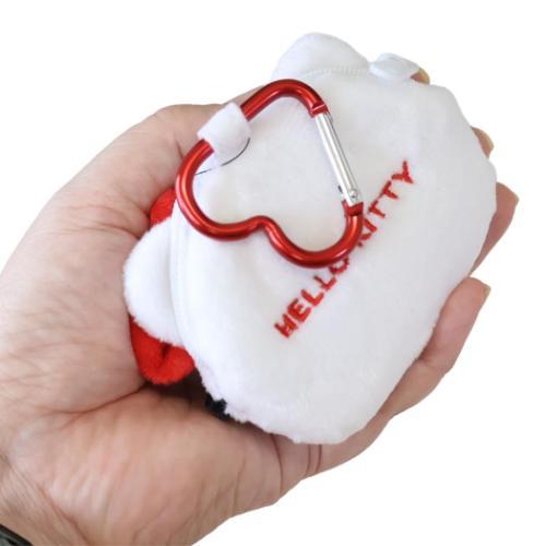 SANRIO | Hello Kitty Face-shaped Pouch with Carabiner Keychain 90×78×20mm (Classic with Glasses)