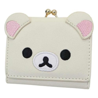 SAN-X | Rilakkuma Korilakkuma Clasp Trifold Wallet Mini Wallet Clasp Coin Pouch 100x80x30mm
