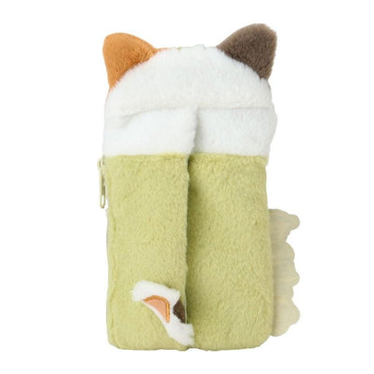 SANRIO | Calico Cat Fluffy Card Holder & Tissue Pouch Keychain 9.2×6.6cm (Always Together My Pet)
