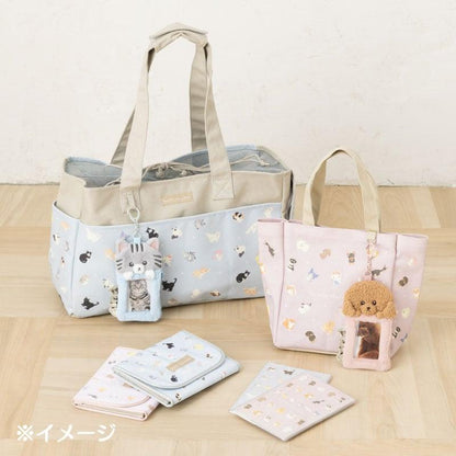 SANRIO | Pomeranian Fluffy Card Holder & Tissue Pouch Keychain 9.2×6.6cm (Always Together My Pet)