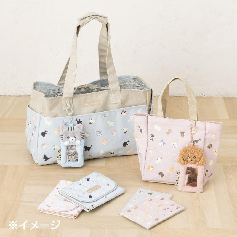SANRIO | American Shorthair Fluffy Card Holder & Tissue Pouch Keychain 9.2×6.6cm (Always Together My Pet)