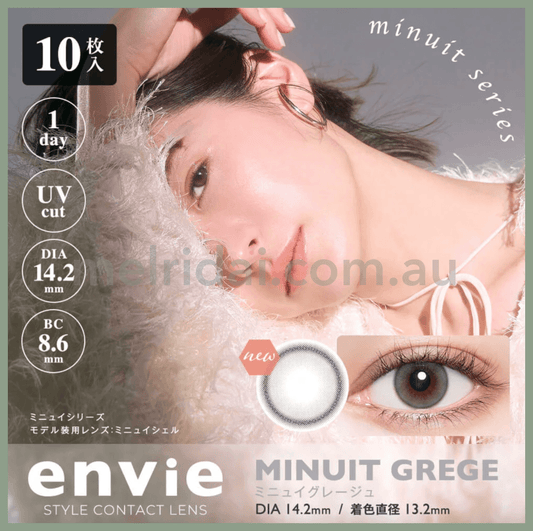 Enviecolor Contacts 1 Day 10 Pieces Minuit Grege Dia14.0Mm Bc8.6Mm