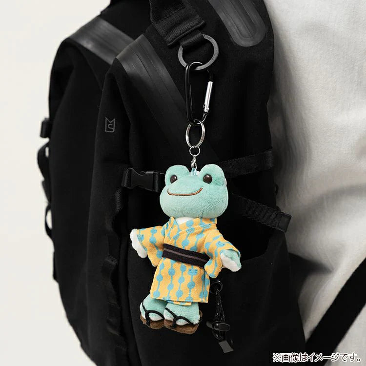 Pickles the Frog | Plush Keychain Bag Charm with Carabiner H14.5×W8×D4cm (Yukata Lucky Day)