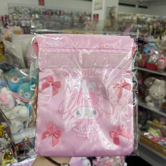 SANRIO | My Melody Ribbon Drawstring Bag 200x165x20mm (My Melody♡Kuromi♡My Sweet Piano Bunnies Ballerina)
