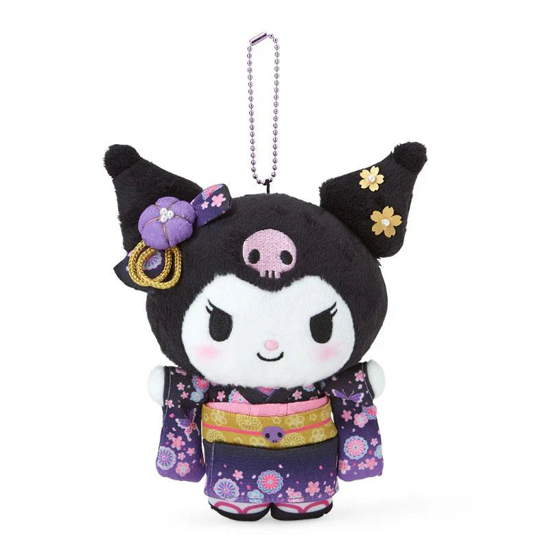 Sanrio | Kuromi Mascot Holder Plush Keychain 18×7×15Cm (Kimono/ Sakura 2024)