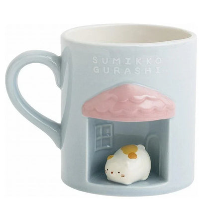 SAN-X | Sumikko Gurashi Neko Blue 3D Porcelain Mug Cup φ80x90mm (Sumikko’s Favorite)