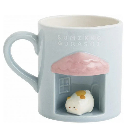 SAN-X | Sumikko Gurashi Neko Blue 3D Porcelain Mug Cup φ80x90mm (Sumikko’s Favorite)