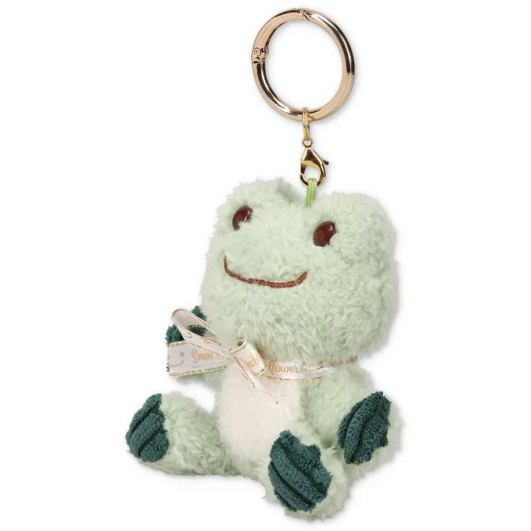 Pickles The Frog | Carabiner Plush Keychain Mascot Holder H9×W9.5×D5.5Cm (Smile Hop Green)