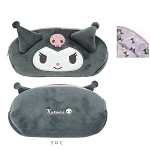 SANRIO | Kuromi Plush Face Pencil Pouch Pen Case 9.7 x 19 x 5cm
