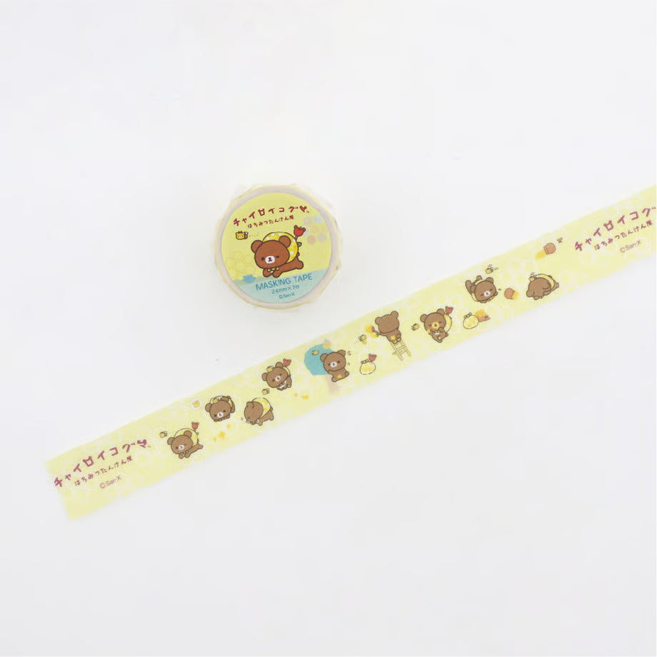 SAN-X | Masking Tape 24mm x 7m (Chairoikoguma Honey Exploration Team)
