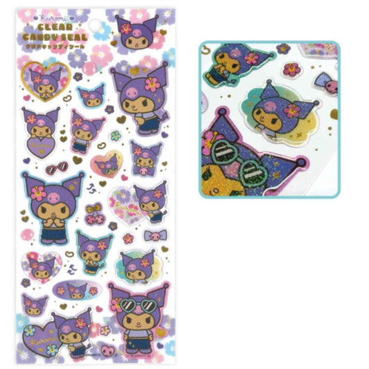 SANRIO | Kuromi Clear Candy Seal Sticker 200×90mm (Sunburn)