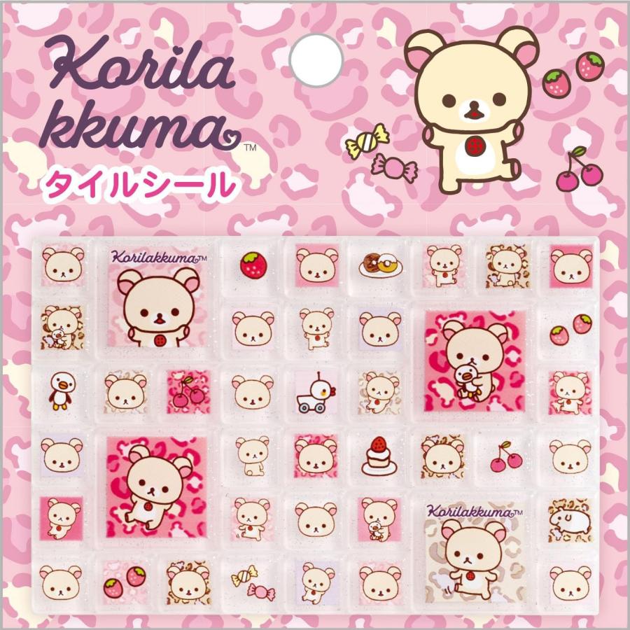 San-X | Rilakkuma Lots of Korilakkuma Rabbit Tile Stickers 100×100×3mm