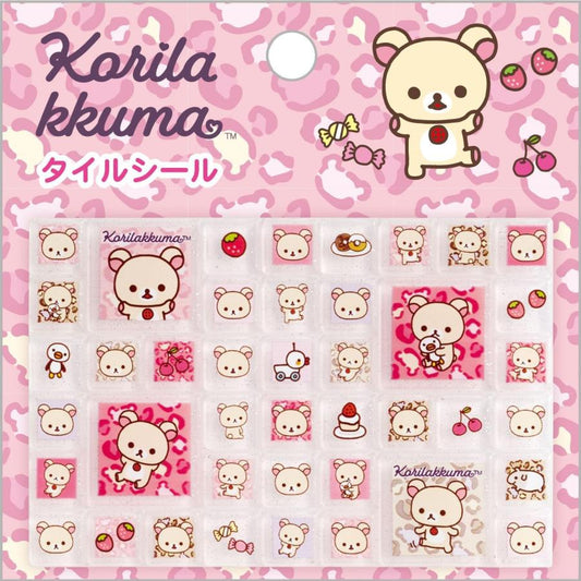 San-X | Rilakkuma Lots of Korilakkuma Rabbit Tile Stickers 100×100×3mm