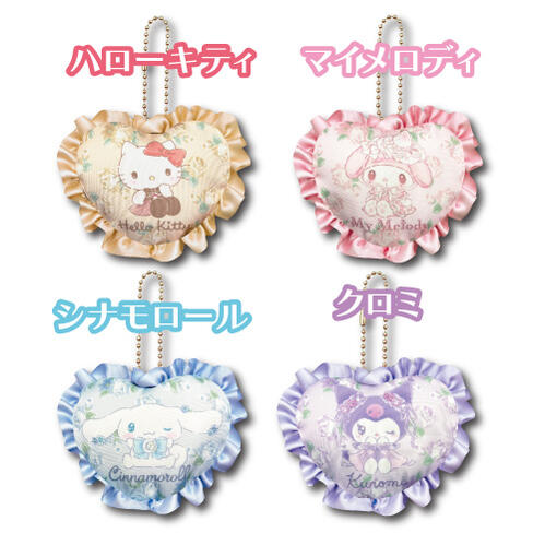Sanrio | Heart Mascot Plush Keychain Ｈ8.5×Ｗ10×Ｄ3Cm 日本三丽鸥 花边爱心挂件/包挂/钥匙链