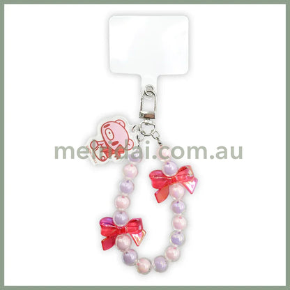 Gloomy Bear | Baby Gloomy Candy Beads Key Chain Phone Strap Red. (GLOOMY The Naughty Grizzly)