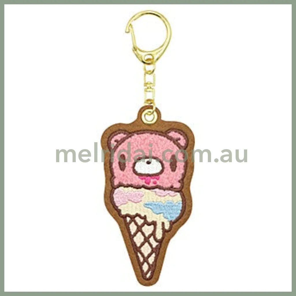 Gloomy Bear | Chenille Embroidery Felt Key Chain 135× 44 x 5mm (Ice Cream)