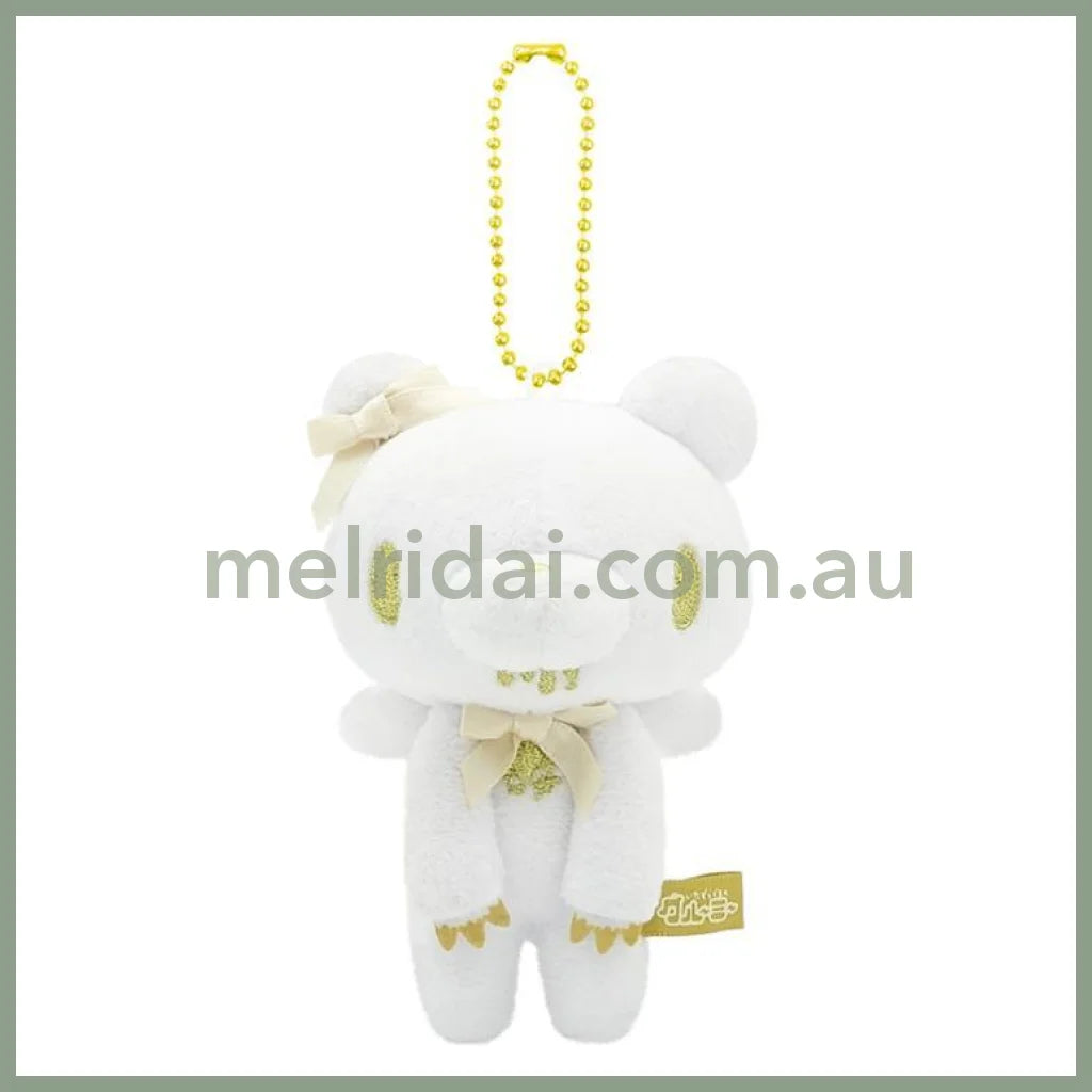 Gloomy Bear | Mascot Holder Bag Charm Plush Keychain 115×90×66mm (Angel Ribbon White)