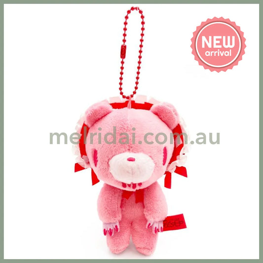Gloomy Bear | Mascot Holder Plush keychain Key Ring Bag Charm H12.5×W9×D6.6cm (Classical Bonnet-Pink)