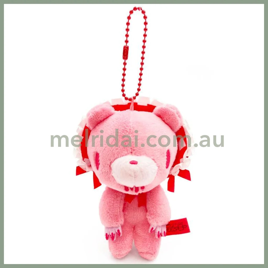 Gloomy Bear | Mascot Holder Plush keychain Key Ring Bag Charm H12.5×W9×D6.6cm (Classical Bonnet-Pink)