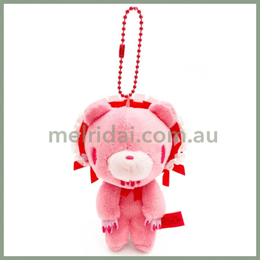Gloomy Bear | Mascot Holder Plush keychain Key Ring Bag Charm H12.5×W9×D6.6cm (Classical Bonnet-Pink)