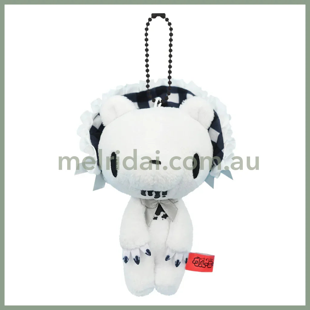 Gloomy Bear | Mascot Holder Plush keychain Key Ring Bag Charm H12.5×W9×D6.6cm (Classical Bonnet-White)