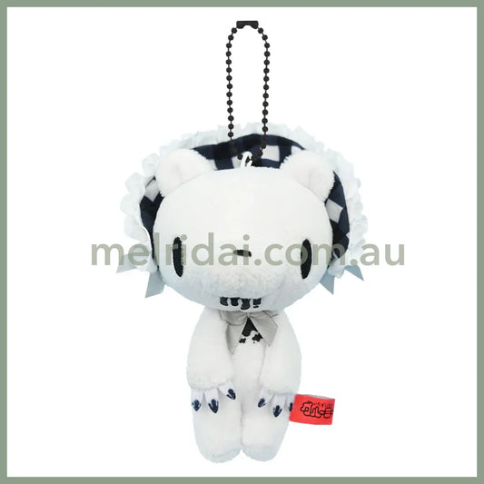Gloomy Bear | Mascot Holder Plush keychain Key Ring Bag Charm H12.5×W9×D6.6cm (Classical Bonnet-White)