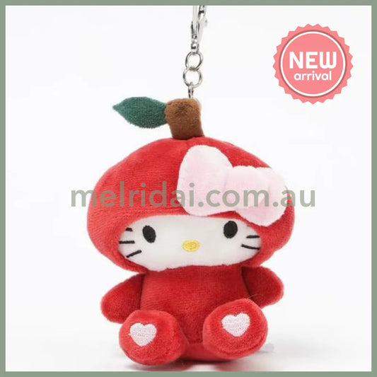 HELLO KITTY×GLOBAL WORK | Apple Mascot Holder Bag Charm Plush Keychain 10cm Approx. (Heisei Retro)