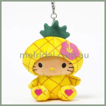 HELLO KITTY×GLOBAL WORK | Pineapple Tanned Mascot Holder Bag Charm Plush Keychain 10cm Approx. (Heisei Retro)