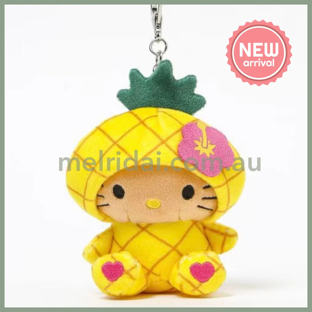 HELLO KITTY×GLOBAL WORK | Pineapple Tanned Mascot Holder Bag Charm Plush Keychain 10cm Approx. (Heisei Retro)