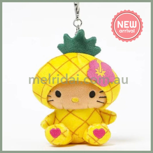 HELLO KITTY×GLOBAL WORK | Pineapple Tanned Mascot Holder Bag Charm Plush Keychain 10cm Approx. (Heisei Retro)