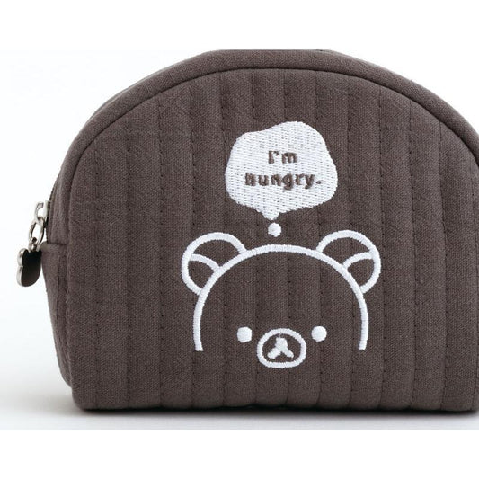 SAN-X | Pochette Pouch Quilted 110x140×55mm (BASIC RILAKKUMA MONOCHROME)