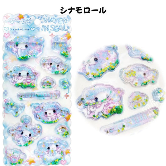 Amenomori Fumika × Sanrio | Cinnamoroll Water In Seal Sequins Puffy Sticker 95×200×5mm (Angel Sparkling 3D)